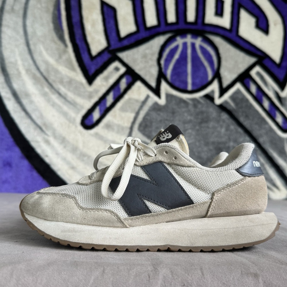 Size M7/W8.5 - New Balance 237 White Black Beige MEN MS237WB